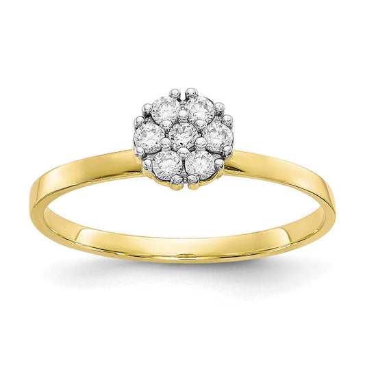 10k yellow gold cz cluster promise ring 10c1175