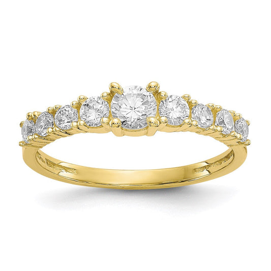 10k yellow gold cz ring 10c1177