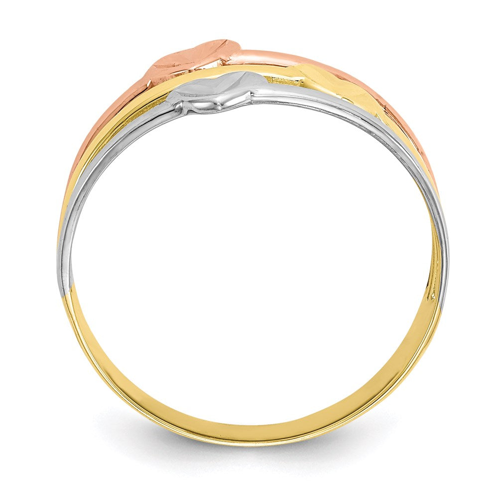 10k two tone gold w white rhodium polished heart ring 10c1240