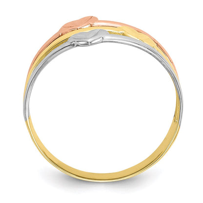 10k two tone gold w white rhodium polished heart ring 10c1240