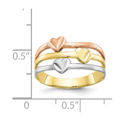 10k two tone gold w white rhodium polished heart ring 10c1240