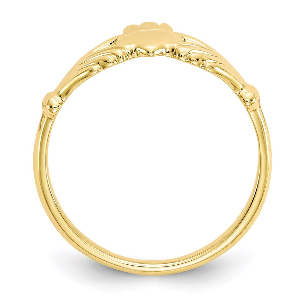 10k yellow gold polished claddagh ring 10c1346