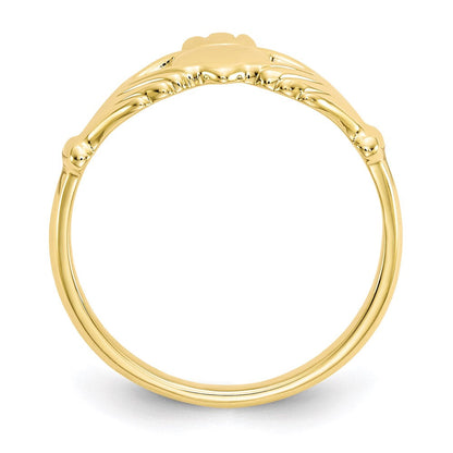 10k yellow gold polished claddagh ring 10c1346