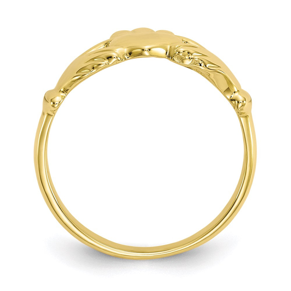 10k yellow gold polished claddagh ring 10c1347