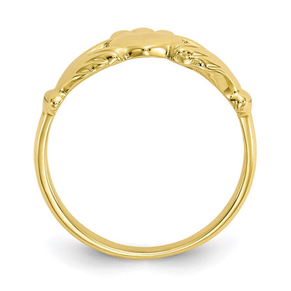 10k yellow gold polished claddagh ring 10c1347