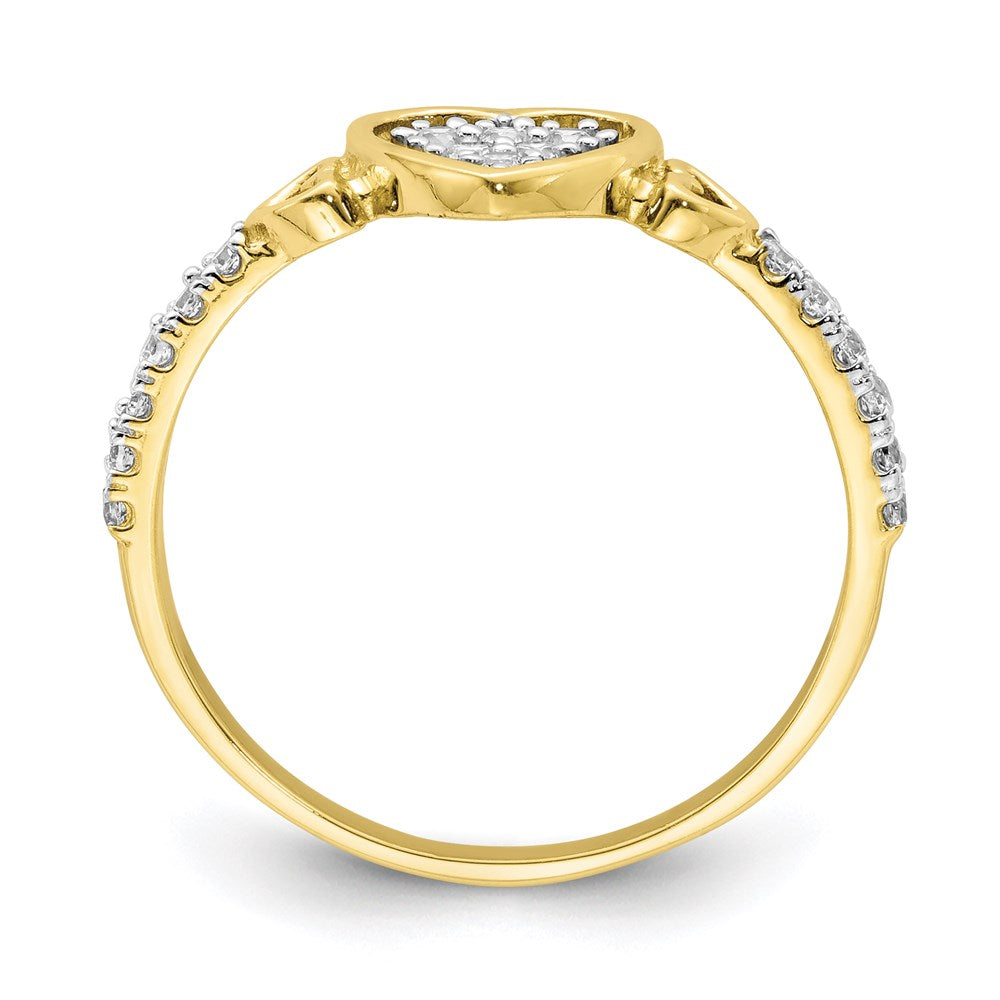 10k yellow gold cz fancy heart ring 10c1380