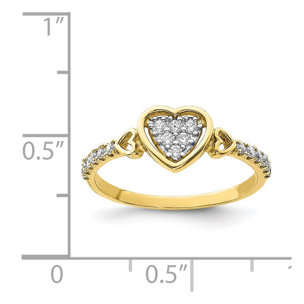 10k yellow gold cz fancy heart ring 10c1380