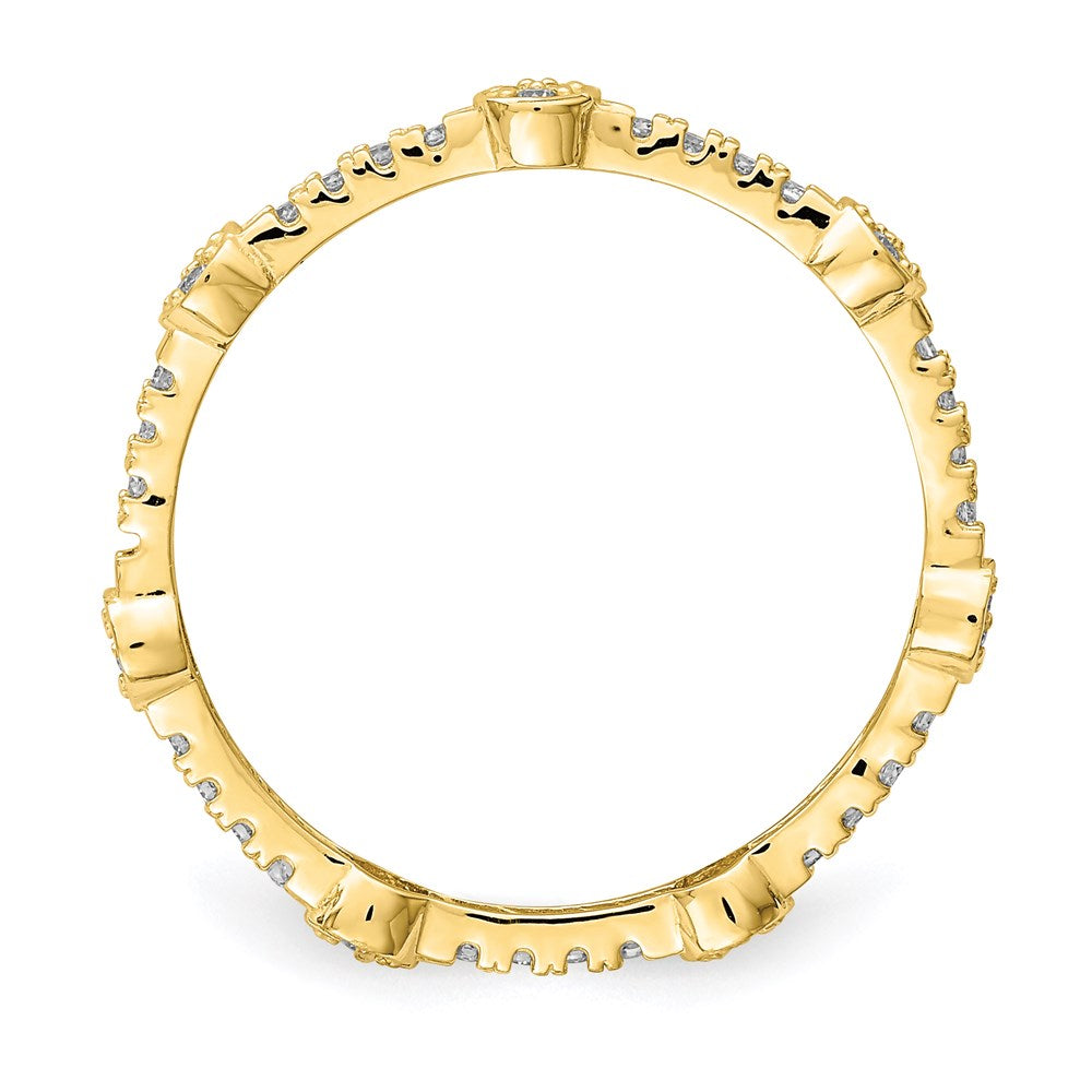 10k yellow gold cz ring 10c1383