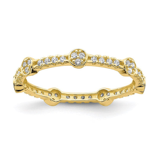 10k yellow gold cz ring 10c1383