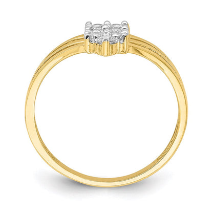 10k yellow gold cz 3 line ring 10c1385