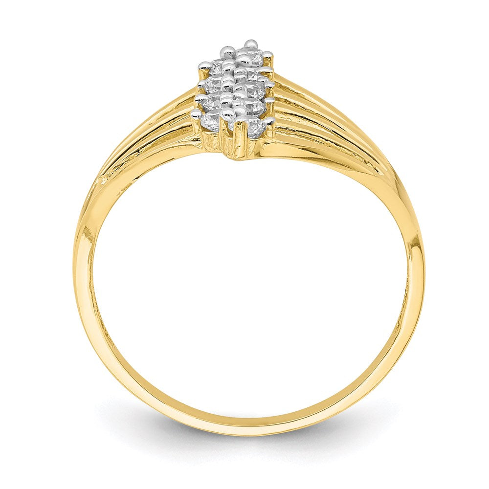 10k yellow gold cz 9 stone ring 10c1387
