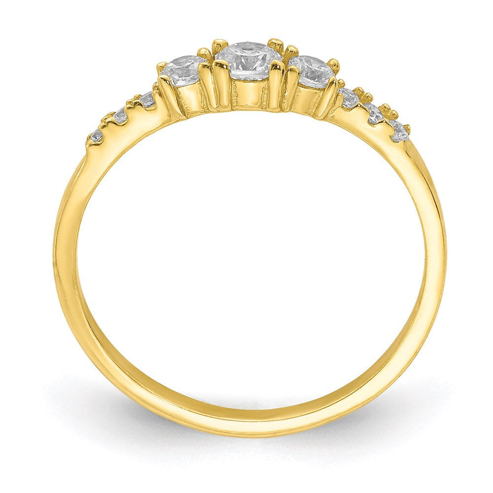 10k yellow gold cz fancy childs ring 10c1388