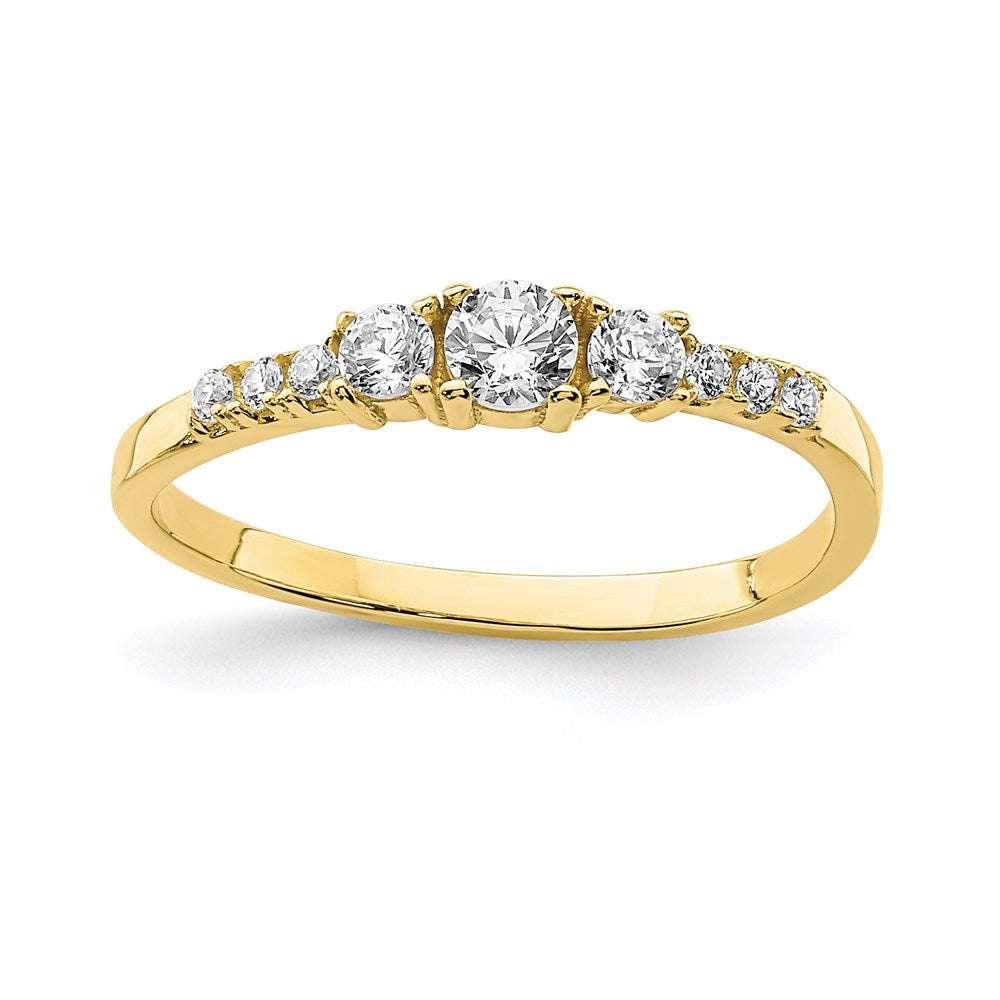 10k yellow gold cz fancy childs ring 10c1388
