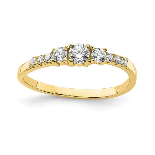 10k yellow gold cz fancy childs ring 10c1388