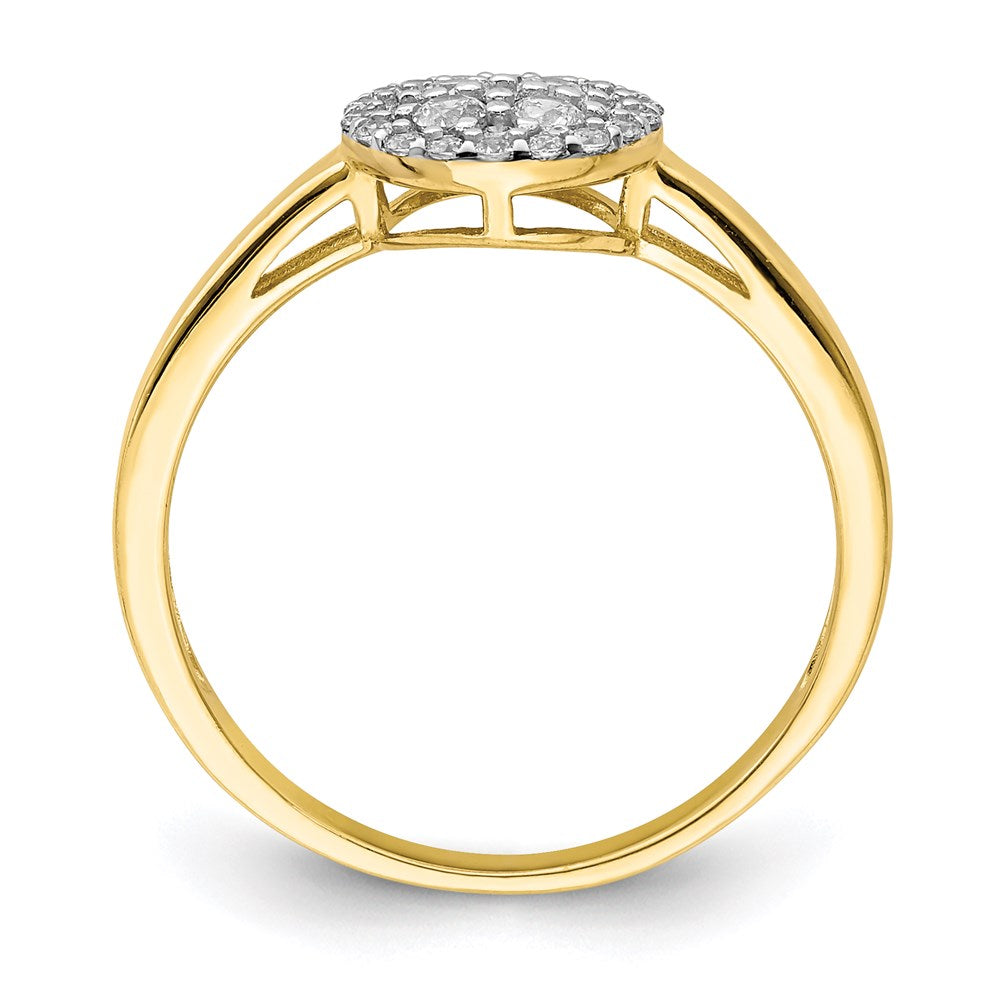 10k yellow gold circle cz fancy ring 10c1390