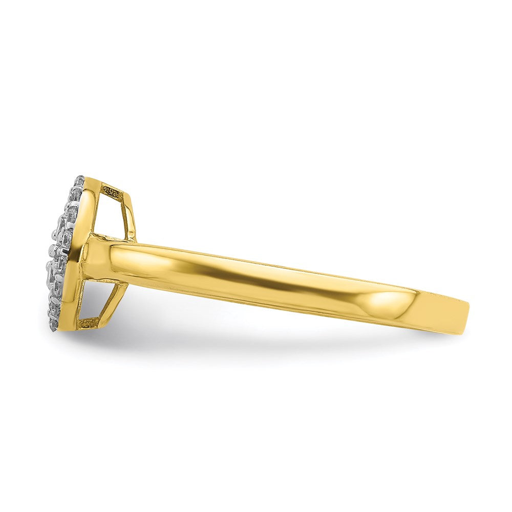10k yellow gold circle cz fancy ring 10c1390