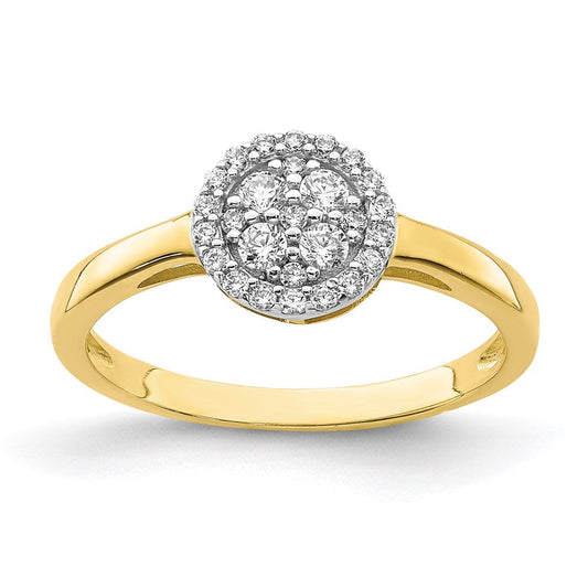 10k yellow gold circle cz fancy ring 10c1390