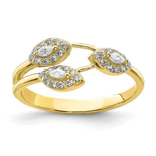 10k yellow gold cz fancy ring 10c1395