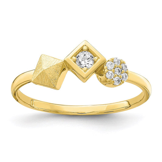 10k yellow gold cz ring 10c1397