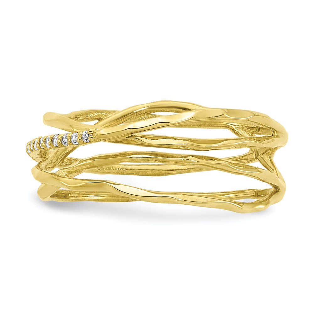 10k yellow gold cz ring 10c1399
