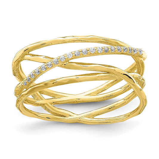 10k yellow gold cz ring 10c1399