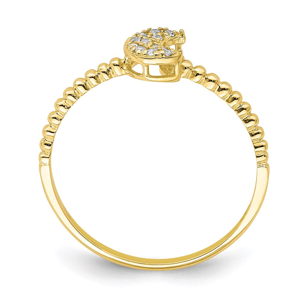 10k yellow gold moon cz ring 10c1404