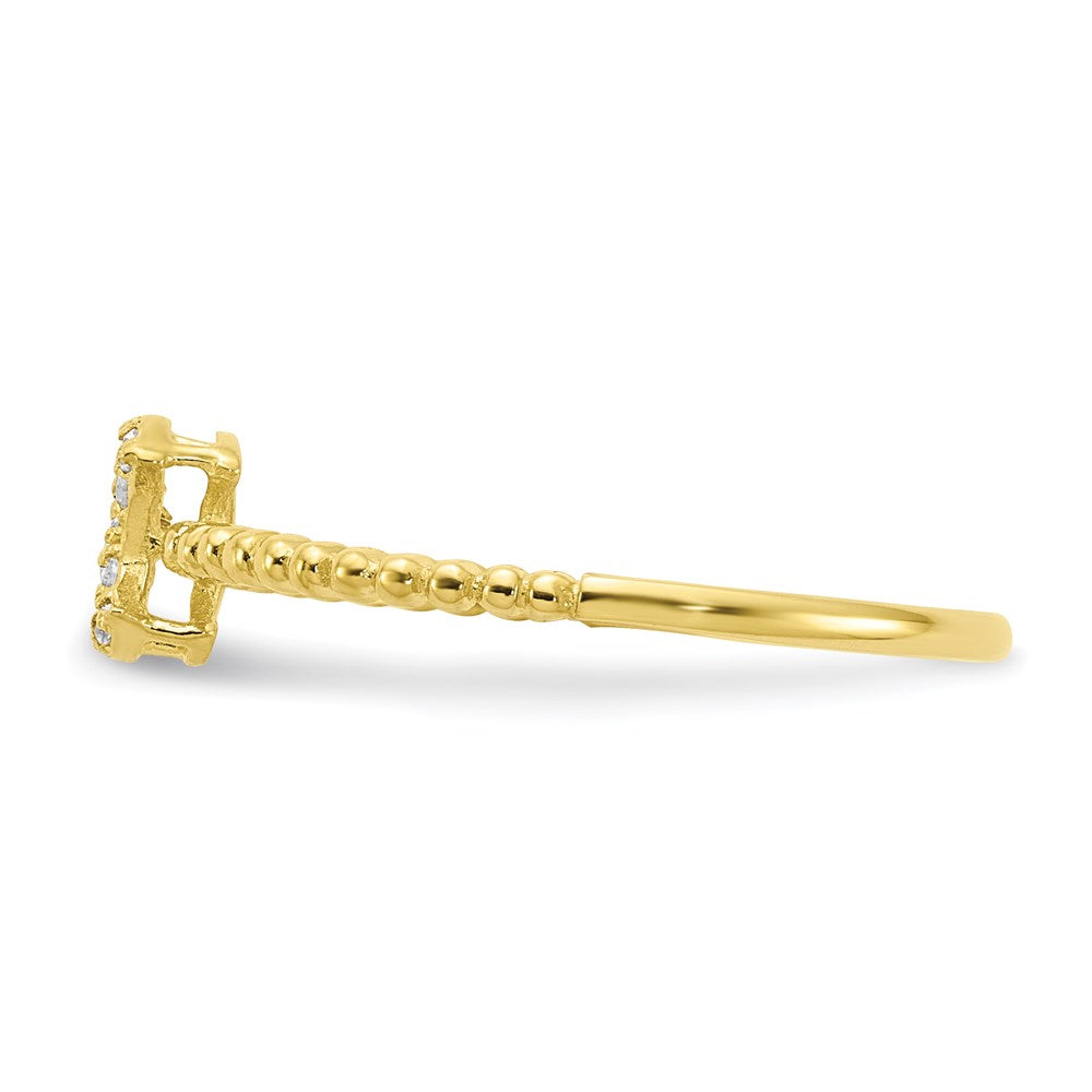 10k yellow gold moon cz ring 10c1404