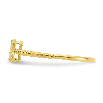10k yellow gold moon cz ring 10c1404
