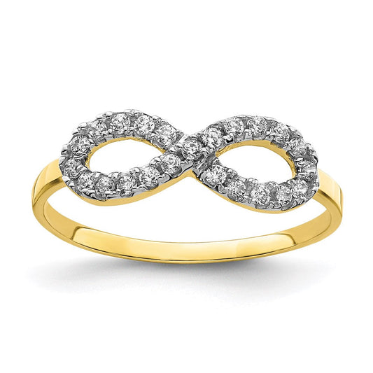 10k yellow gold cz infinity ring 10c1406