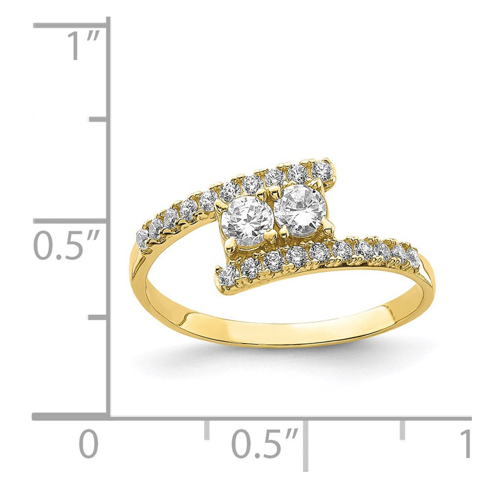 10k yellow gold cz fancy ring 10c1407