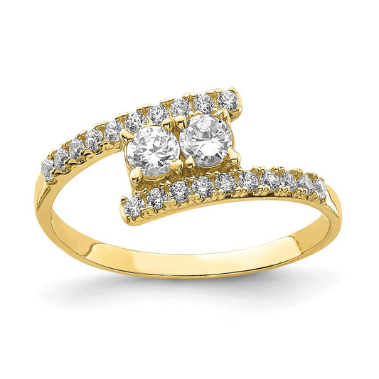 10k yellow gold cz fancy ring 10c1407