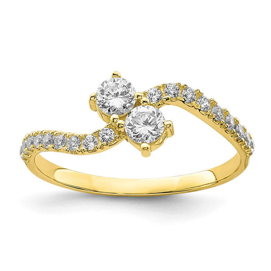 10k yellow gold cz fancy ring 10c1408