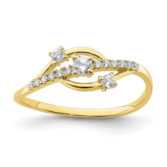 10k yellow gold cz fancy ring 10c1409