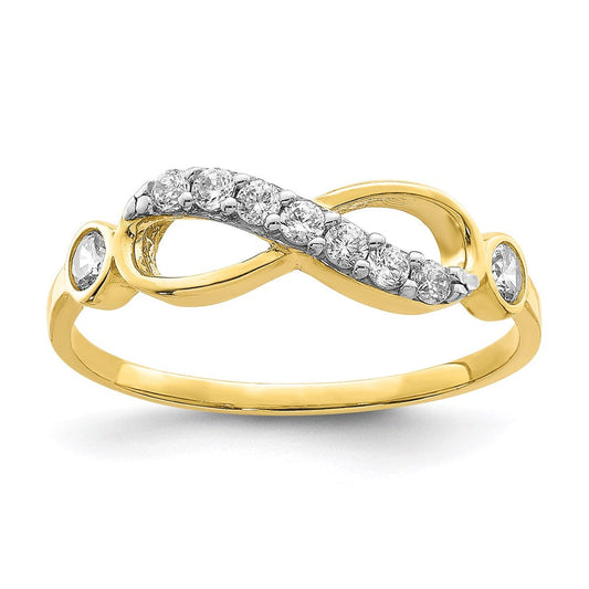 10k yellow gold cz infinity ring 10c1412