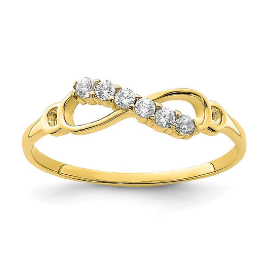 10k yellow gold cz infinity ring 10c1413