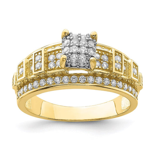 10k yellow gold cz micropave ring 10c1416