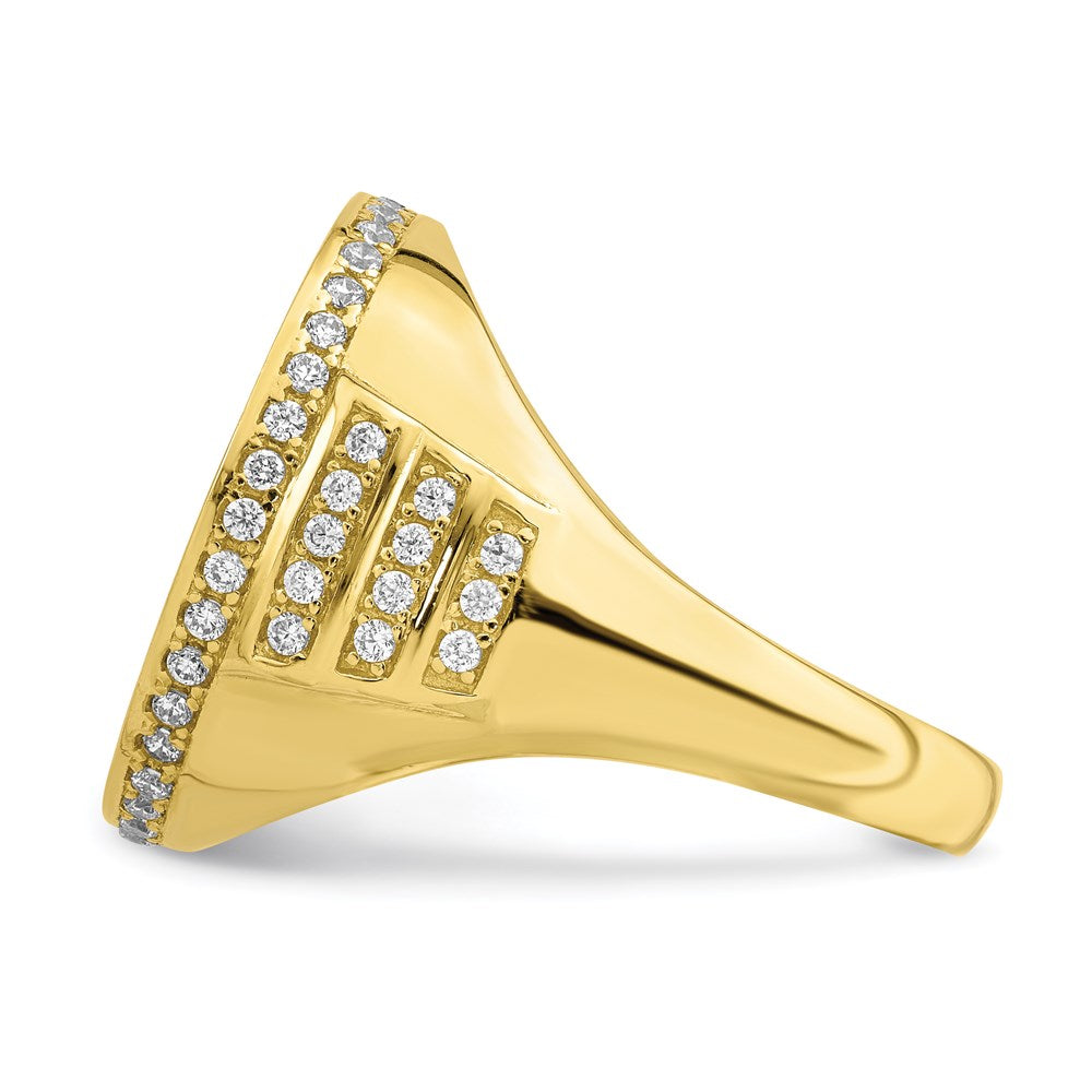 10k two tone gold cz micropave eagle mens ring 10c1424