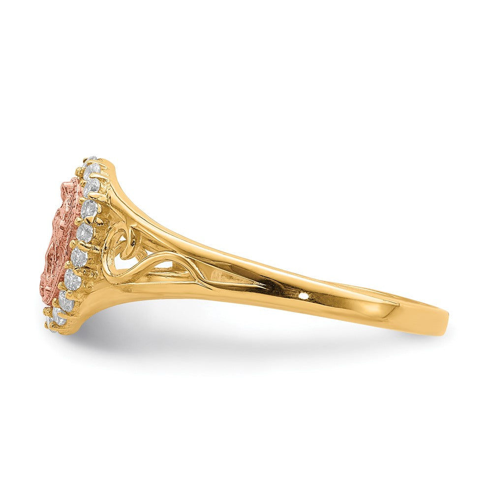 10k Two-tone Gold CZ Guadalupe Ring