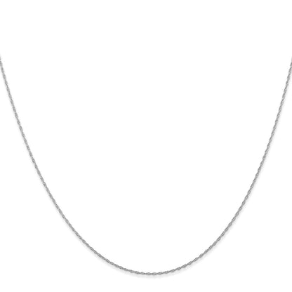 10k White Gold .5mm Carded Cable Rope Chain Necklace