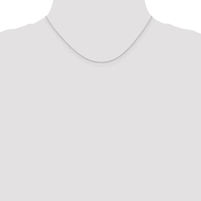 10k White Gold .5mm Carded Cable Rope Chain Necklace