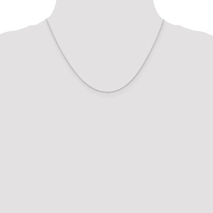 10k White Gold .5mm Carded Cable Rope Chain Necklace