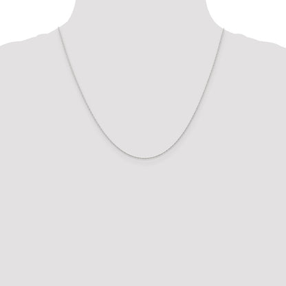 10k White Gold .5mm Carded Cable Rope Chain Necklace
