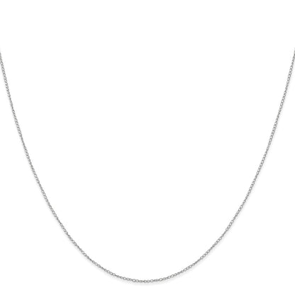 10k White Gold .42mm Carded Curb Chain Necklace