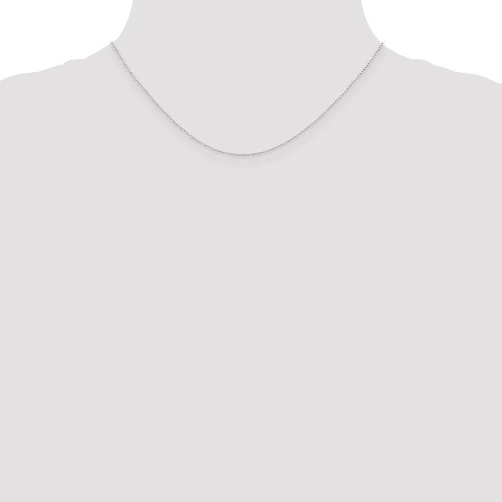 10k White Gold .42mm Carded Curb Chain Necklace