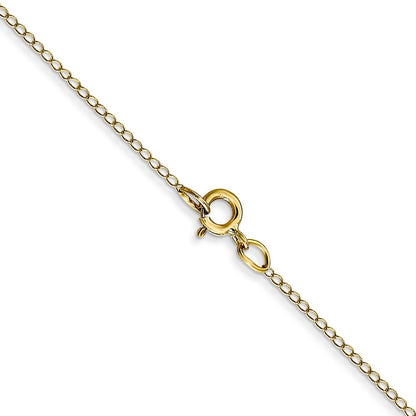 10K Yellow Gold .42mm Carded Curb Chain Necklace