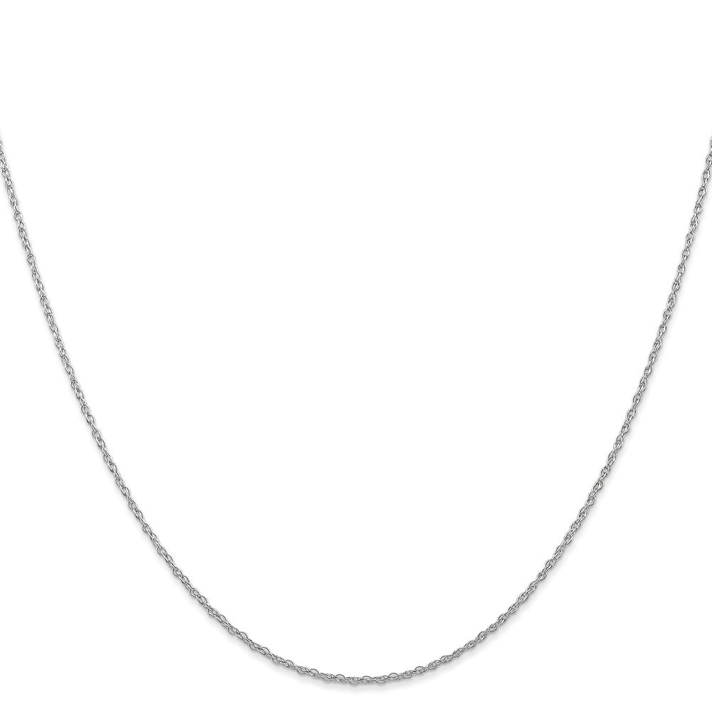 10k White Gold .7mm Carded Cable Rope Chain Necklace