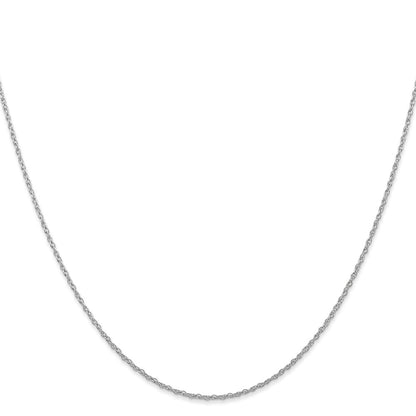 10k White Gold .7mm Carded Cable Rope Chain Necklace