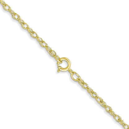 14K Yellow Gold 18 inch Carded 1.35mm Cable Rope with Spring Ring Clasp Chain Necklace