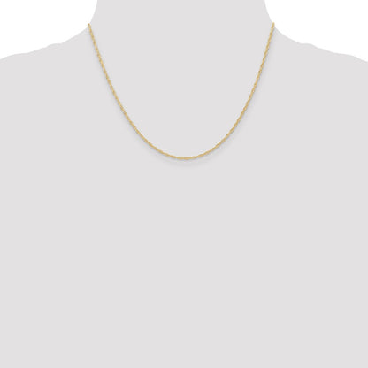 14K Yellow Gold 18 inch Carded 1.35mm Cable Rope with Spring Ring Clasp Chain Necklace