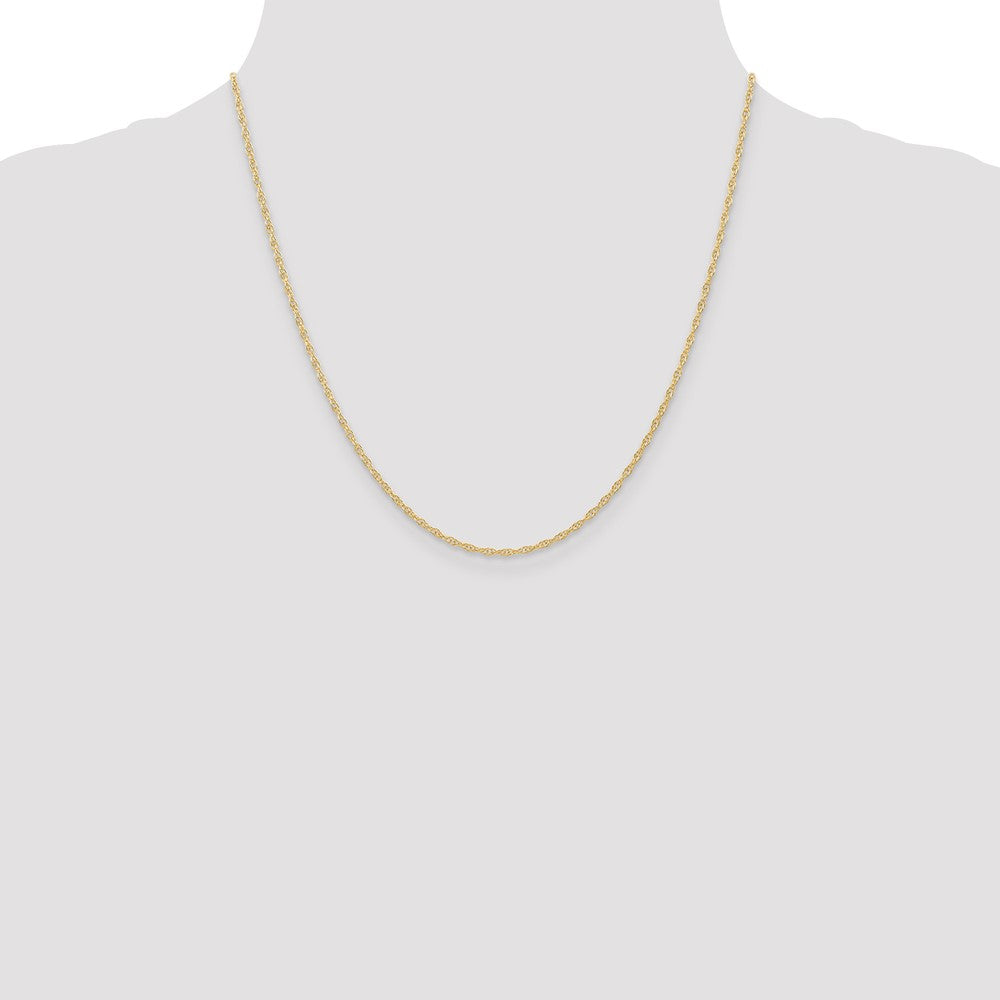 14K Yellow Gold 20 inch Carded 1.35mm Cable Rope with Spring Ring Clasp Chain Necklace